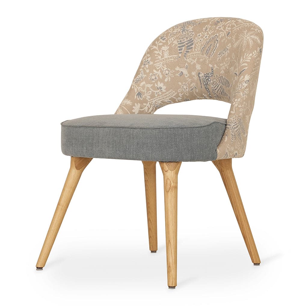 Kiero - Ash/Oak/Beech Dining Chair, Blue, Beige Printed by Alankaram