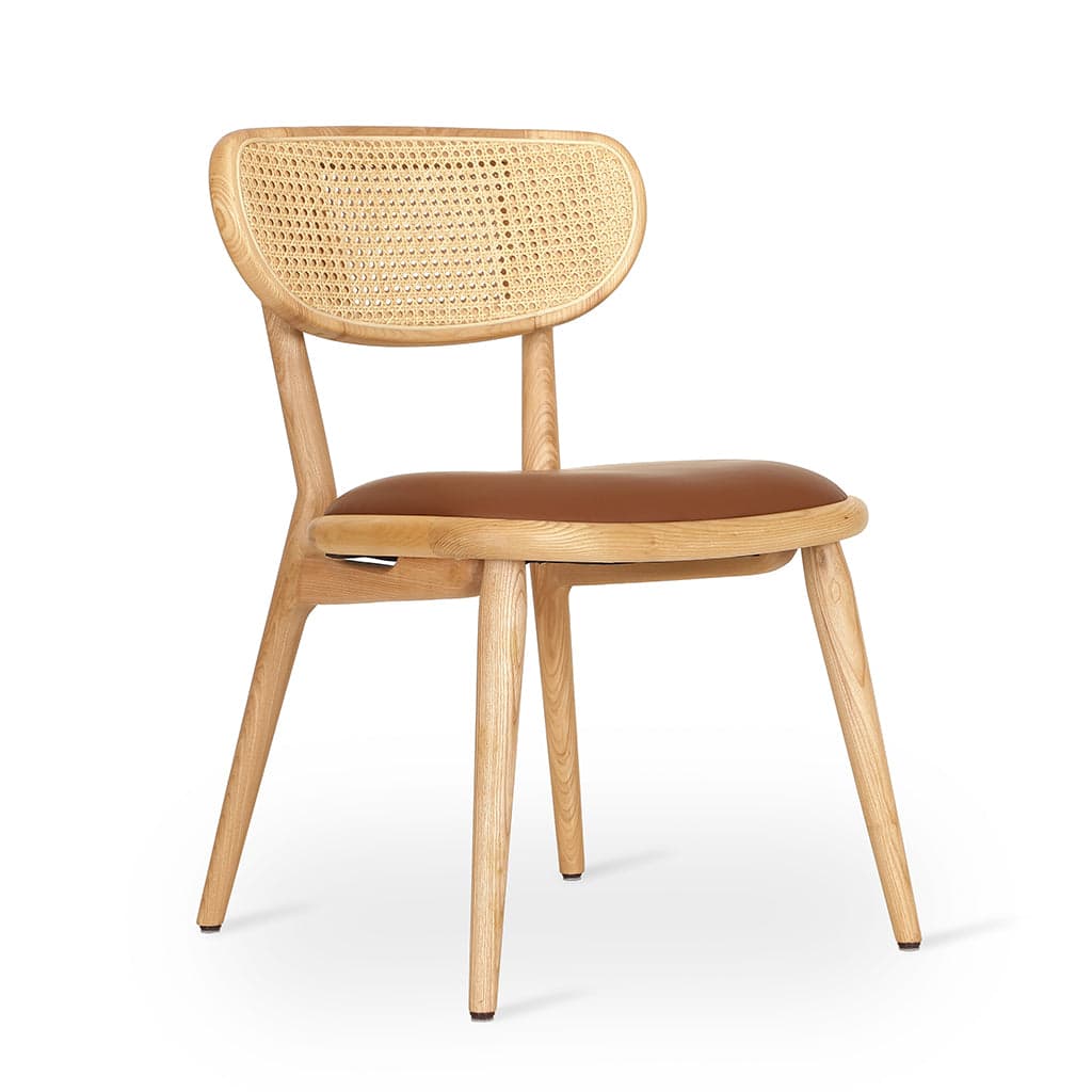Aria - Ash/Oak/Beech Dining Chair, Upholstered Seat by Alankaram