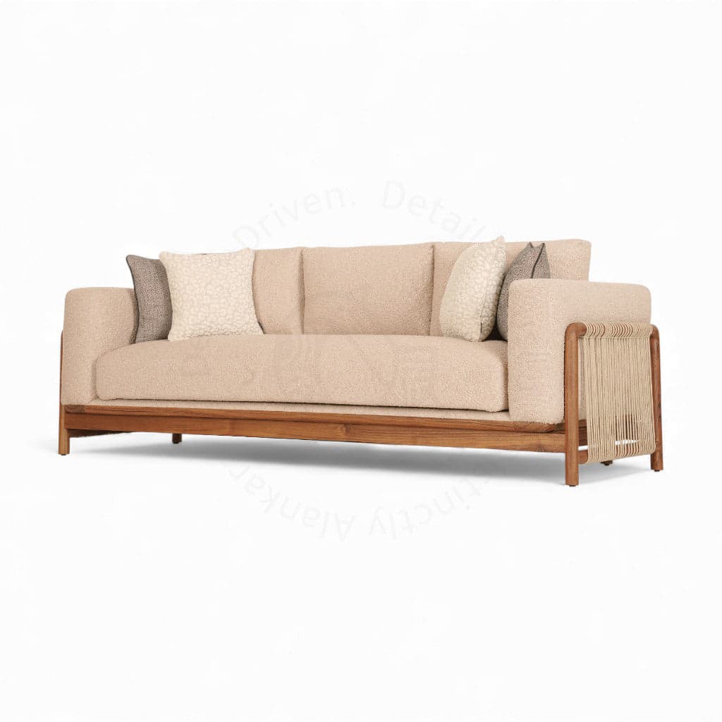 Kaha - Three Seater Teak Sofa by Alankaram