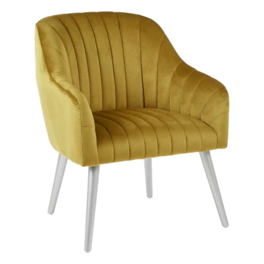 Punjab Mustard Fabric Armchair | Premium Upholstered Armchair by Furnhands by Furnhands