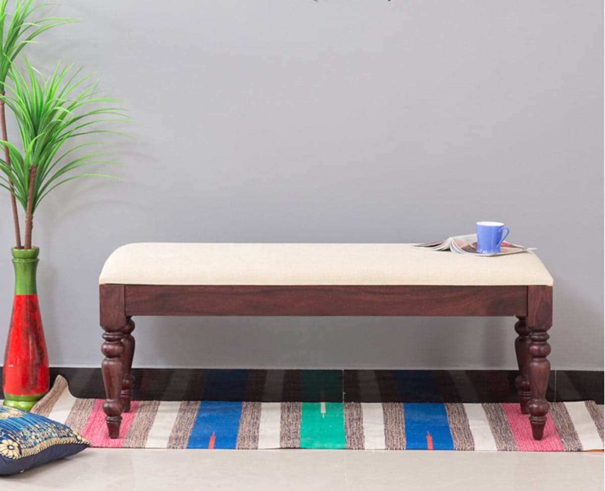 Calgary Solid Wood Bench - (Rosewood Fine Finish) by Furniselan