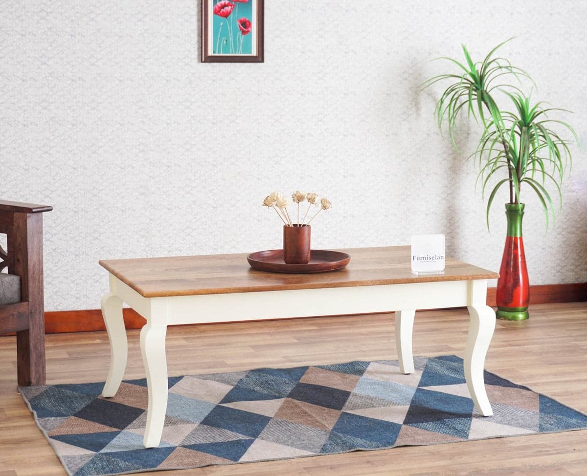 Mumbai Solid Wood Coffee Table - (Frosty White) by Furniselan