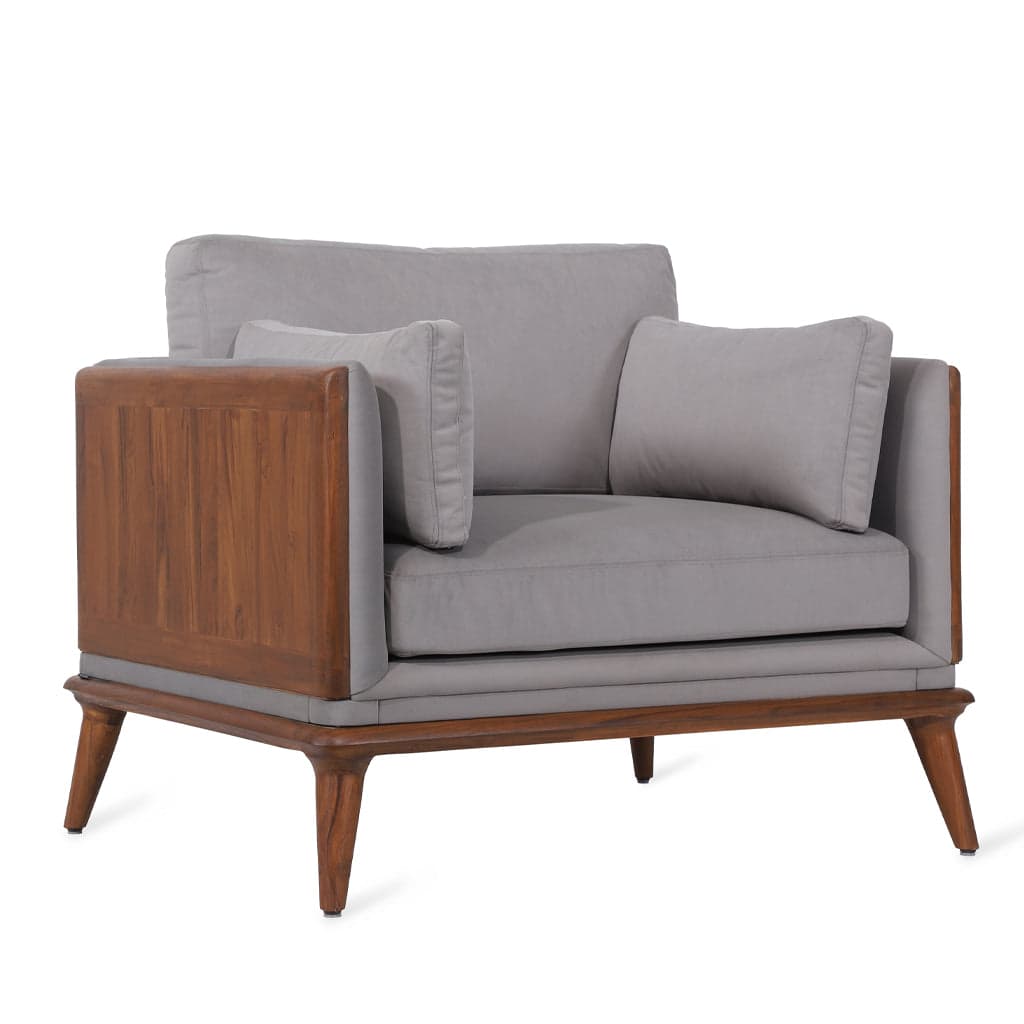 Mysig - Teak Club/Sofa Chair, Upholstered back 6 by Alankaram