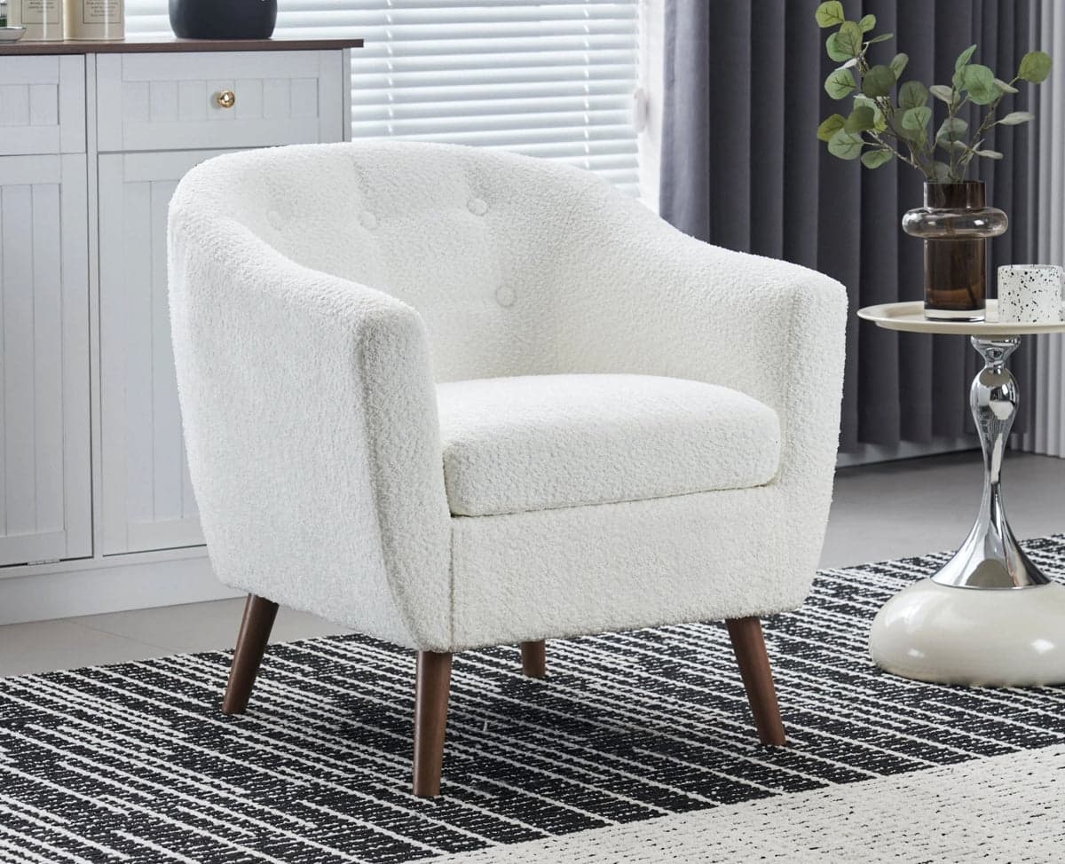 Felix Faux Chair – Modern Upholstered Dining Chair for Home & Café - (White) by Furniselan