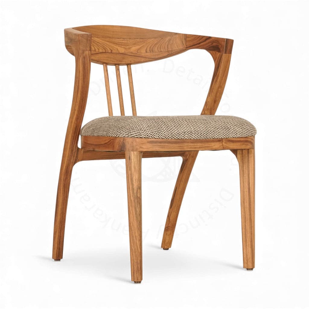 Kratky - Teak Dining Chair, Upholstered Seat 2 by Alankaram