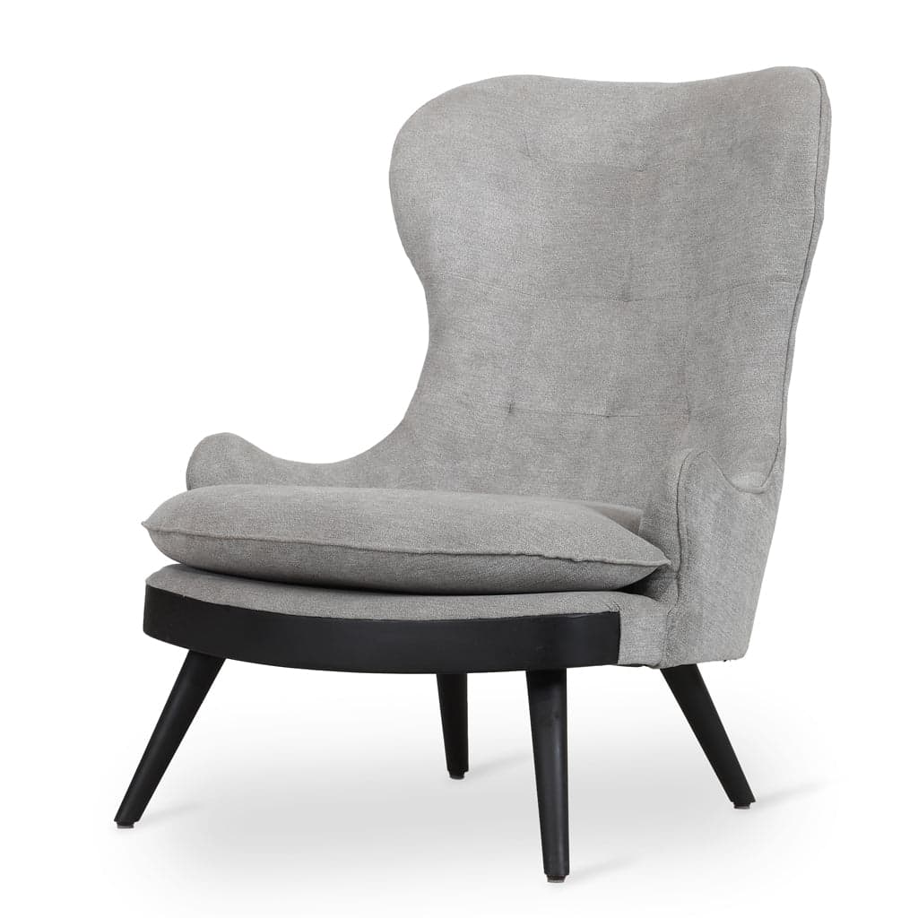 Dubu - Ash/Oak/Beech Lounge Chair, Stained, Grey Fabric 1 by Alankaram