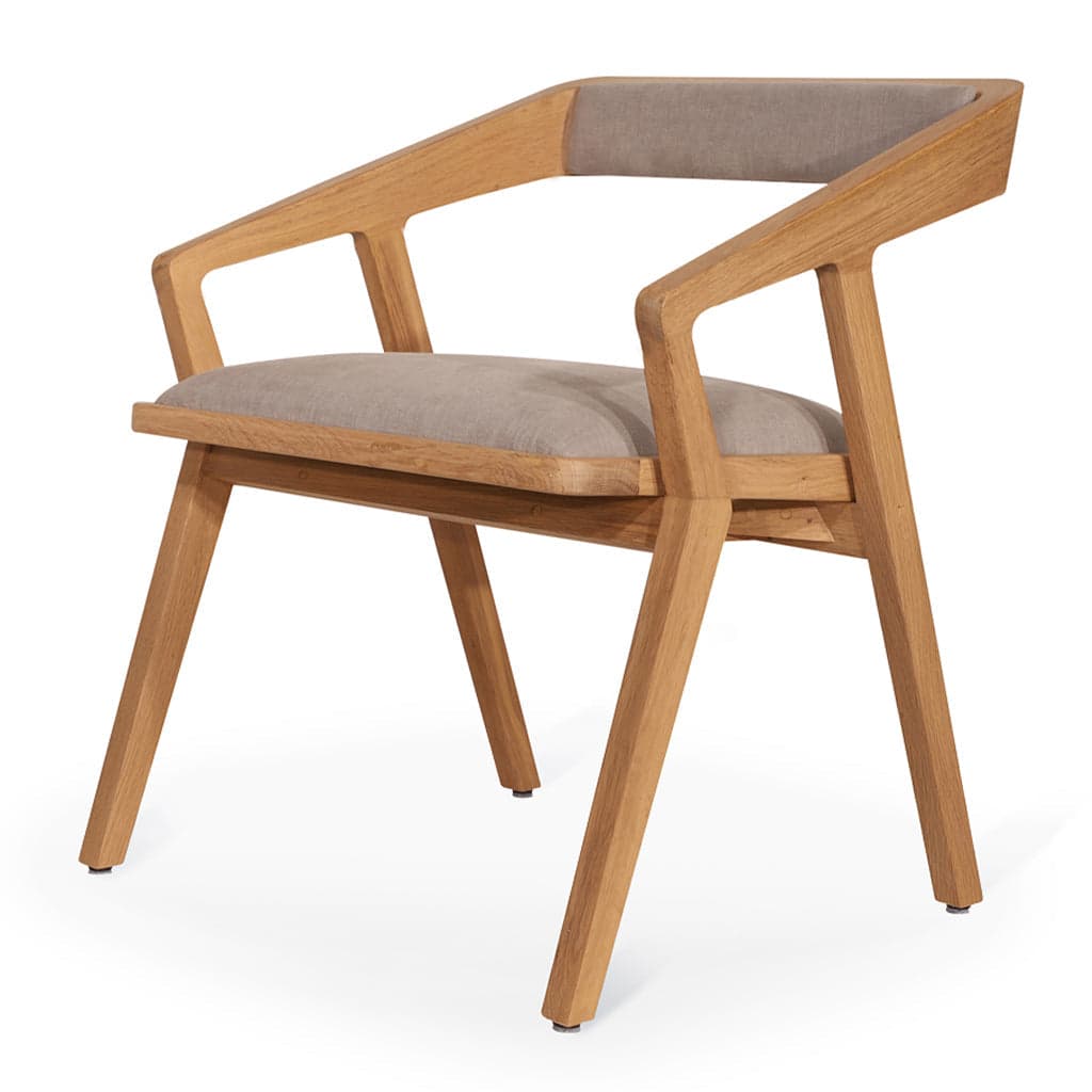Casilla - Ash/Oak/Beech Dining Chair, Upholstered Back, Grey Fabric by Alankaram