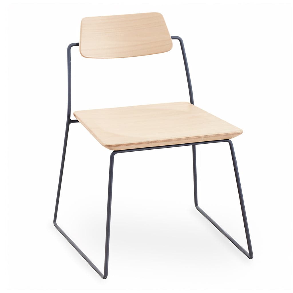 Minik - Metal Dining Chair, Ash/Oak/Beech Seat & Back 2 by Alankaram