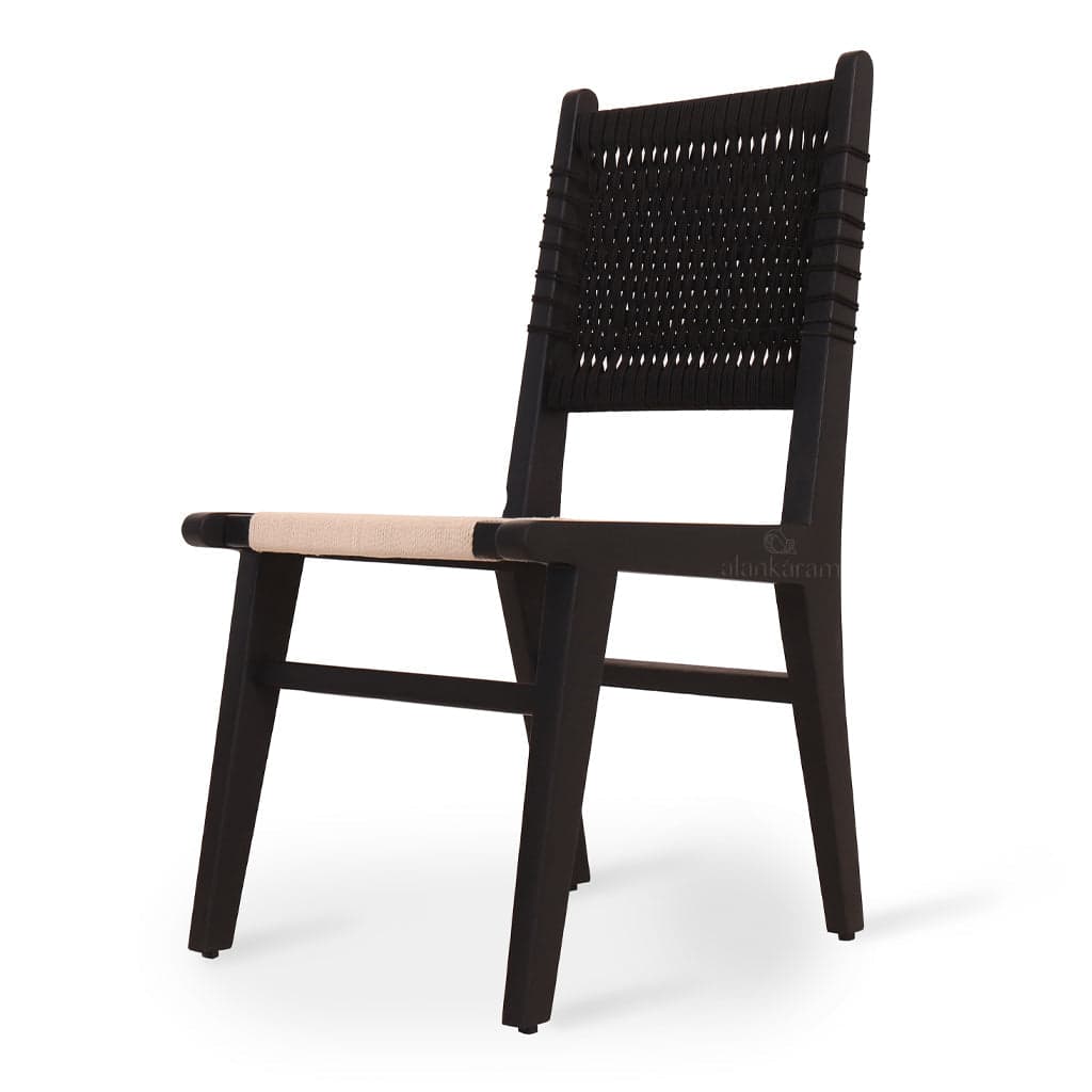 Asandi - Ash/Oak/Beech Dining Chair, Stained, Dual Tone Full Woven by Alankaram
