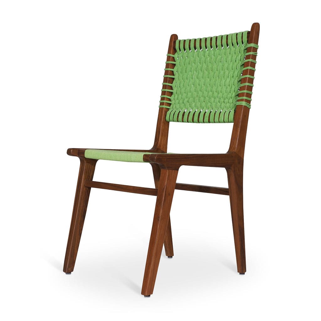 Asandi - Teak Dining Chair, Full Black Woven by Alankaram