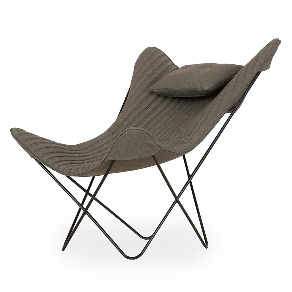 Kabo Metal Lounge Chair, Grey Fabric by Alankaram