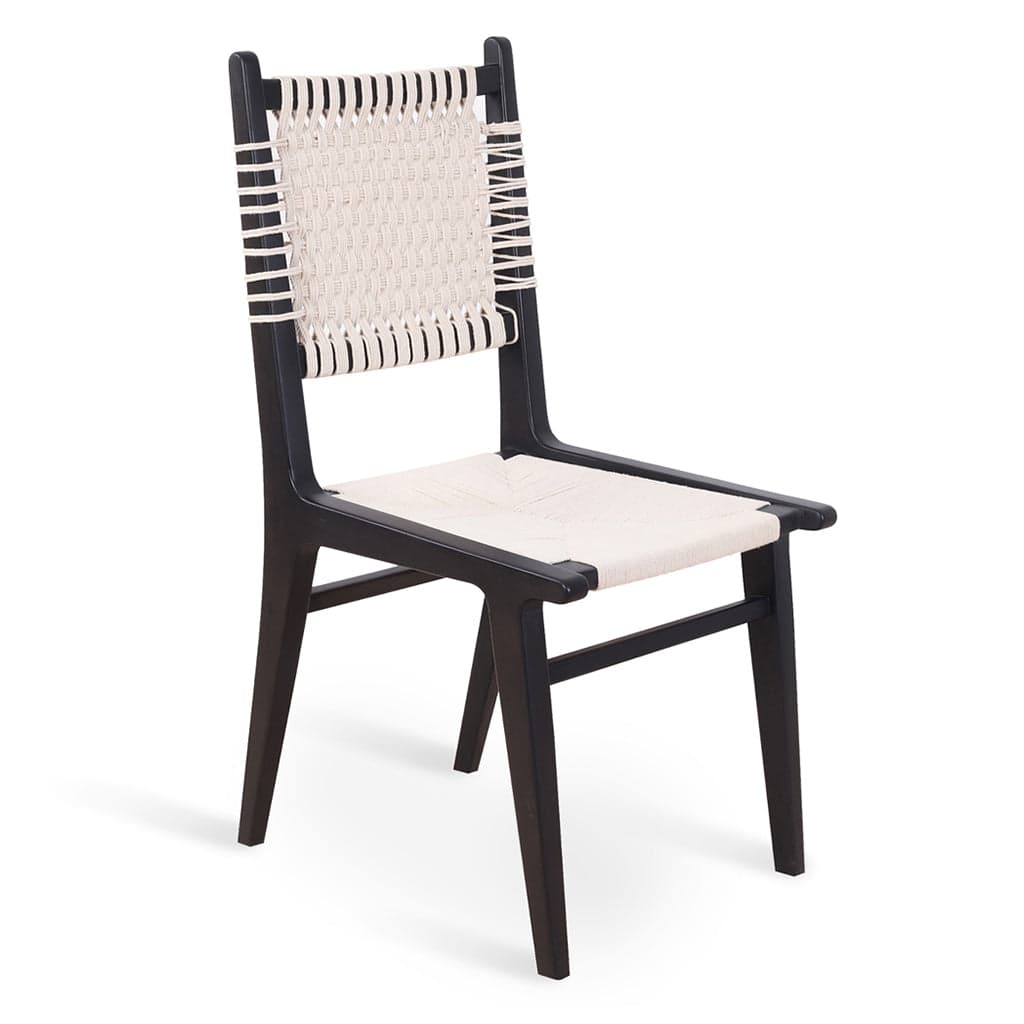 Asandi - Ash/Oak/Beech Dining Chair, Stained, Full White Woven by Alankaram