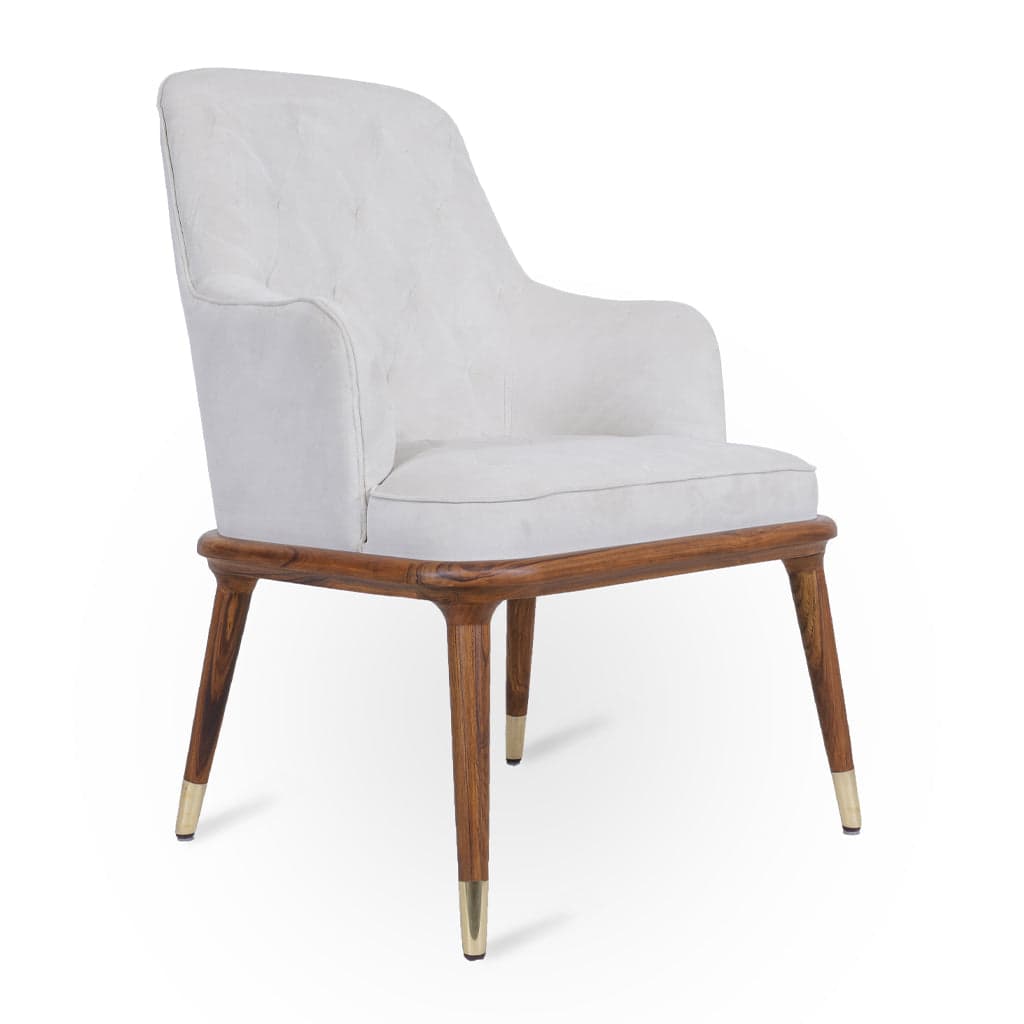 Doko - Teak Lounge Chair, Brass Accentutaions 2 by Alankaram