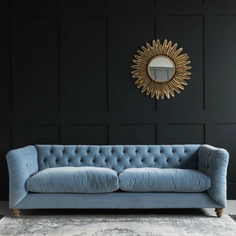 Chesterfield 3 Seater Leather Sofa for Living Room – DLF Camellias | Furnhands by Furnhands