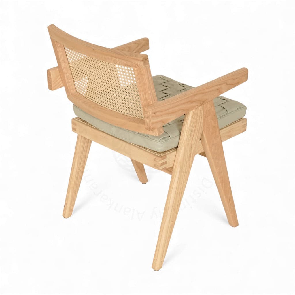 Jeanneret - Ash/Oak/Beech Dining Chair with Armrest by Alankaram