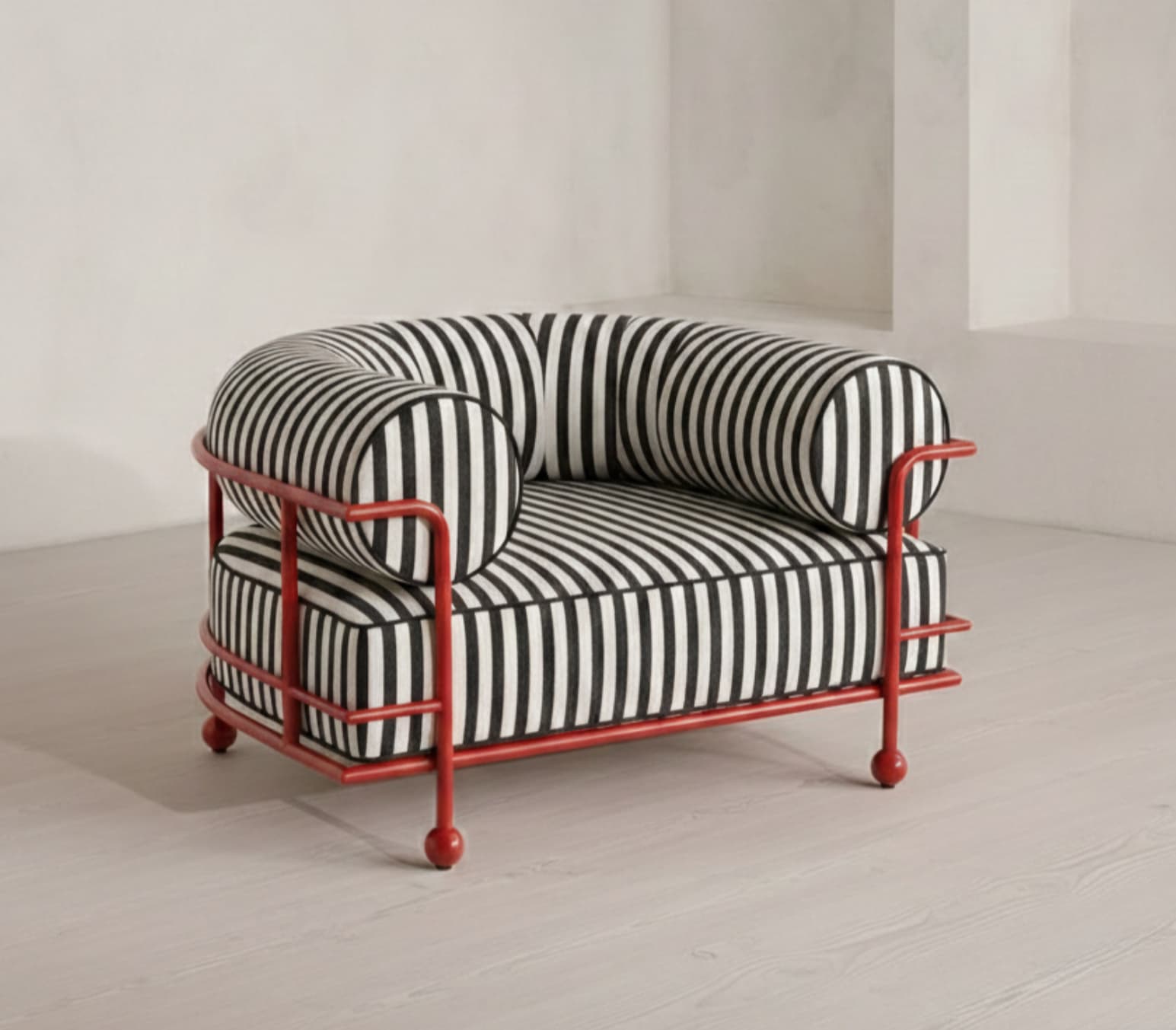 LINE & ARC Arm Chair (Redline Noir) by The Inside project