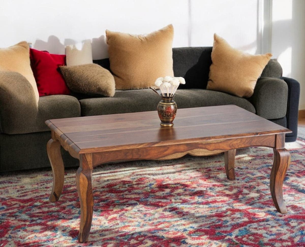 Denmark Sheesham Wood Coffee Table - (Teak Finish) by Furniselan