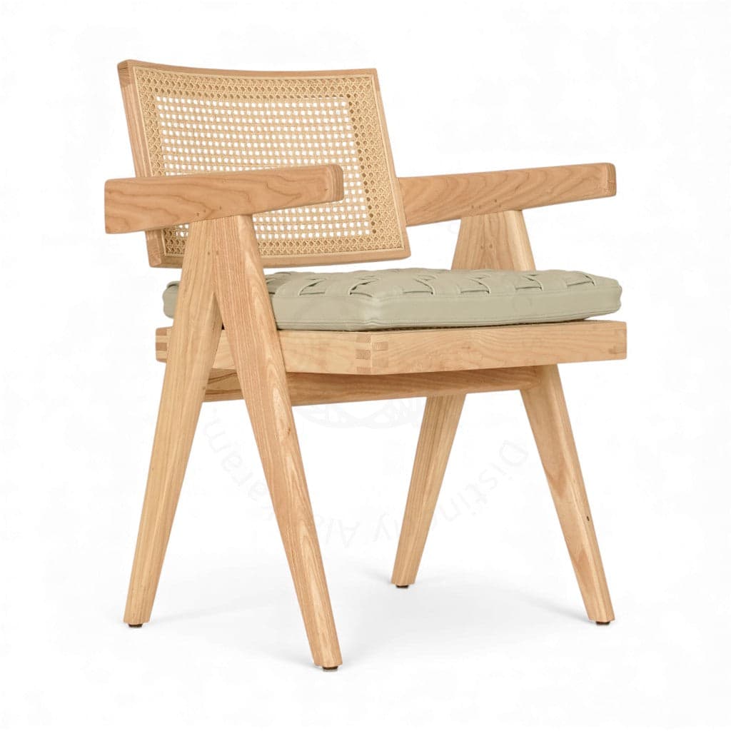 Jeanneret - Ash/Oak/Beech Dining Chair with Armrest 2 by Alankaram
