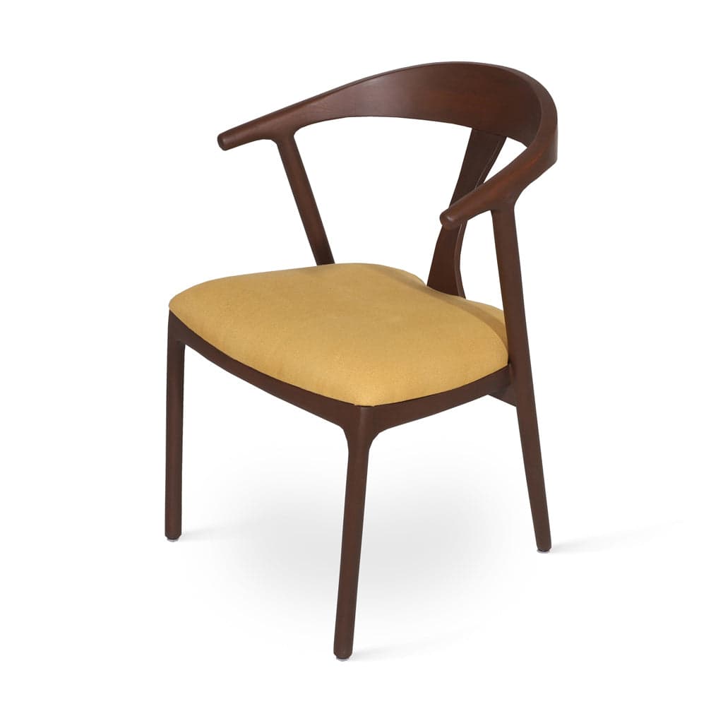 Ploot - Ash/Oak/Beech Dining Chair, Upholstered seat, Stained by Alankaram