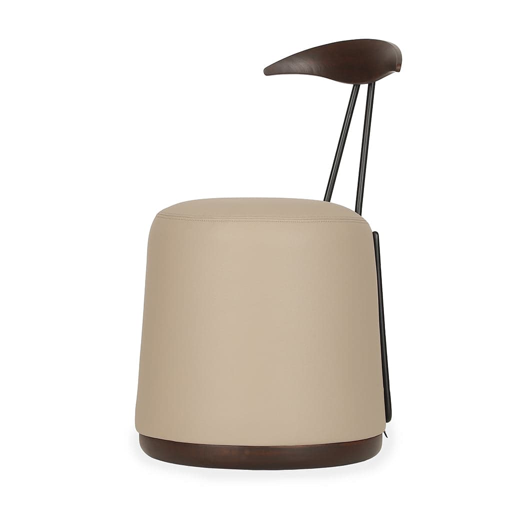 Credu - Ash/Oak/Beech Dining Chair, Stained, Almond Leather by Alankaram