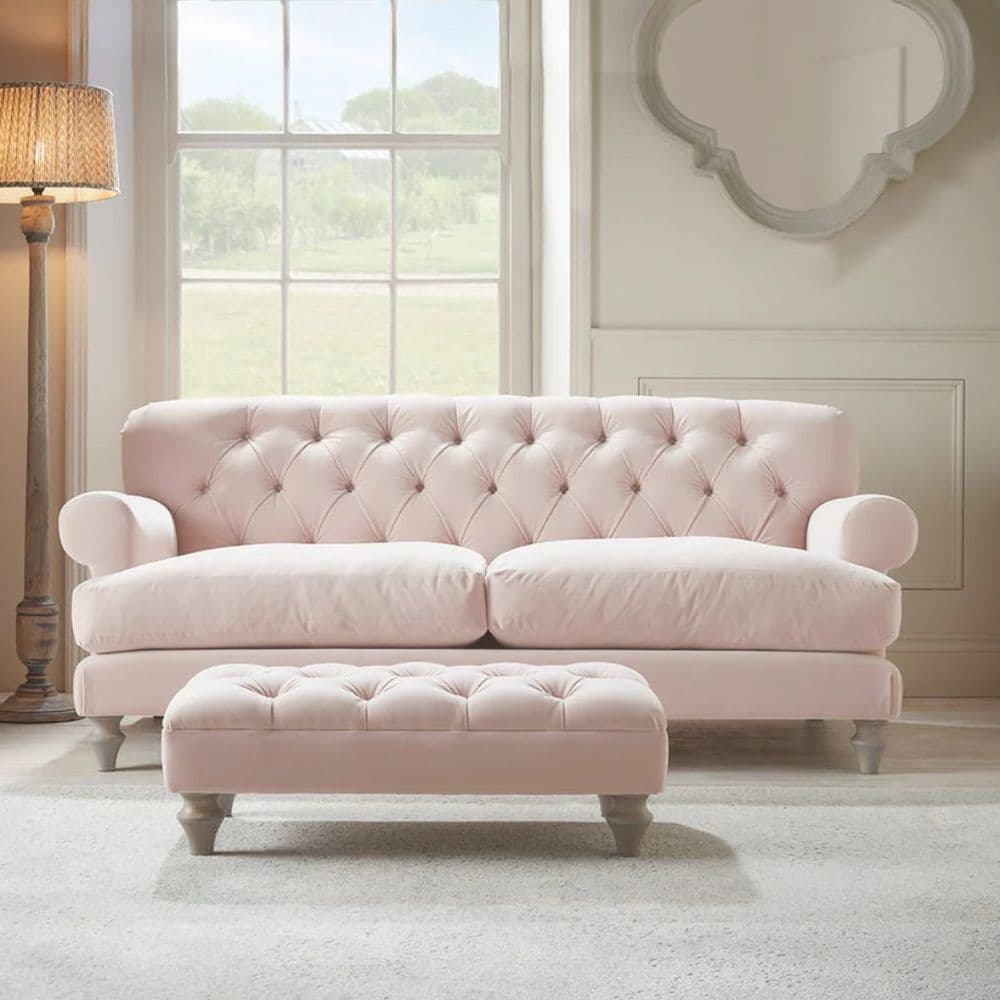 Ahmedabad Velvet Luxe 3 Seater | Modern Designer Sofa with Gold Accents | Furnhands Premium by Furnhands