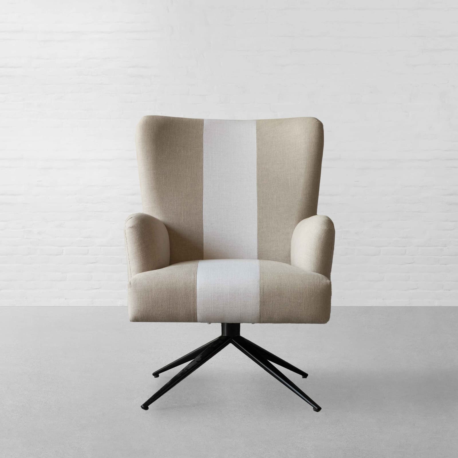 Melbourne Dual Fabric Revolving Armchair by Gulmohar Lane