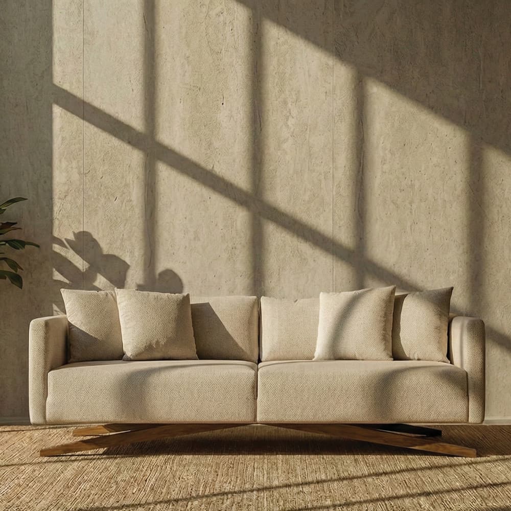 Quadrant Fabric Sofa by Red Blue Yellow