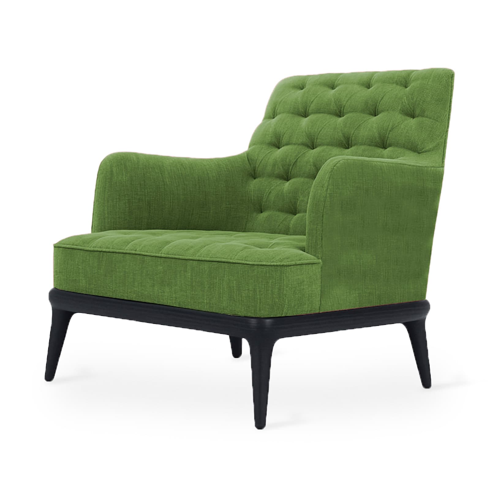 Koki - Ash/oak/Beech, Lounge Chair, Stain, Green Fabric by Alankaram