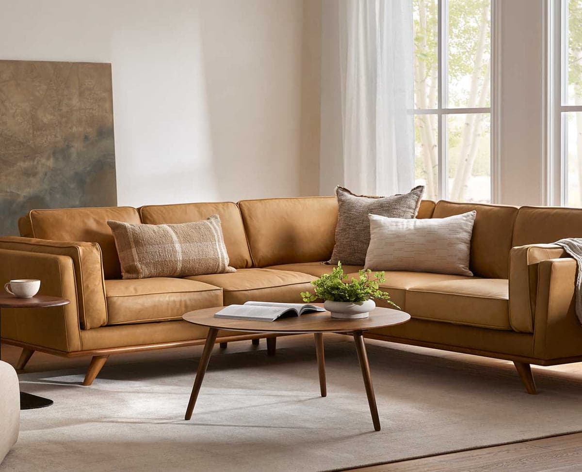Pearl Solid Wood Round Coffee Table - (Teak Finish) by Furniselan