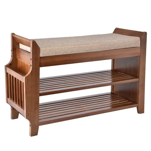 Looma Solid Wood Shoe Storage Bench | Multifunctional Entryway Seating Bench by The Leaf Craft