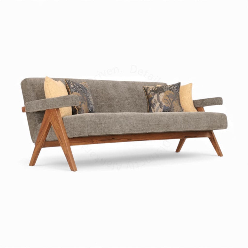 Jeanneret - Three Seater Teak Sofa 2 by Alankaram