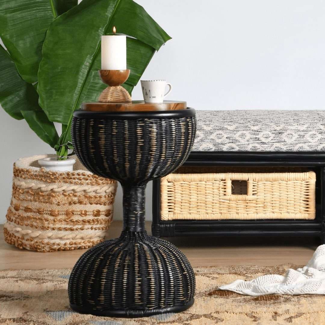 Bamboo Drum Accent Table by Opaque studio