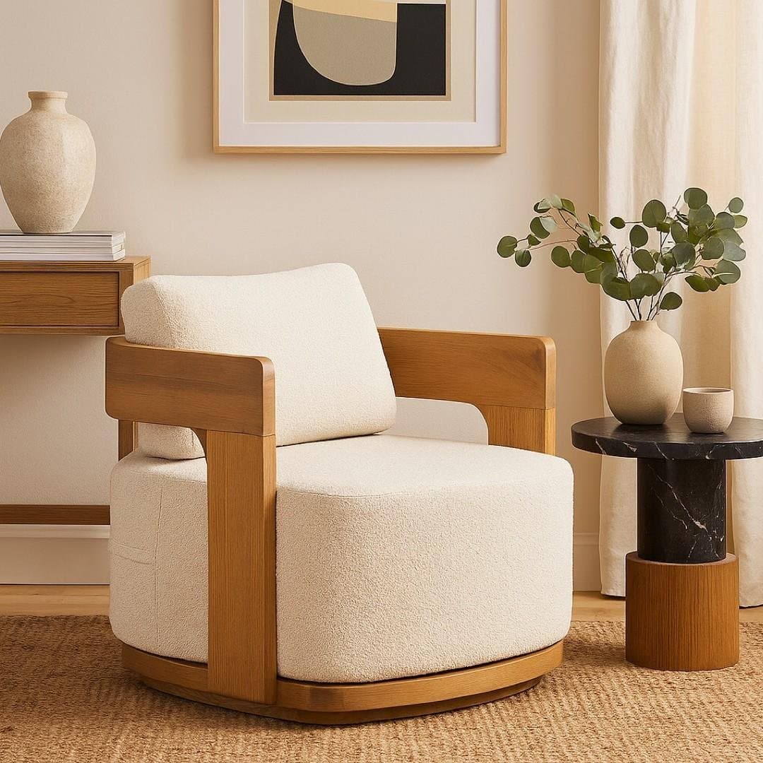 Bohara Armchair – Handcrafted Wooden Armchair in Sheesham Wood by Wooden Slice