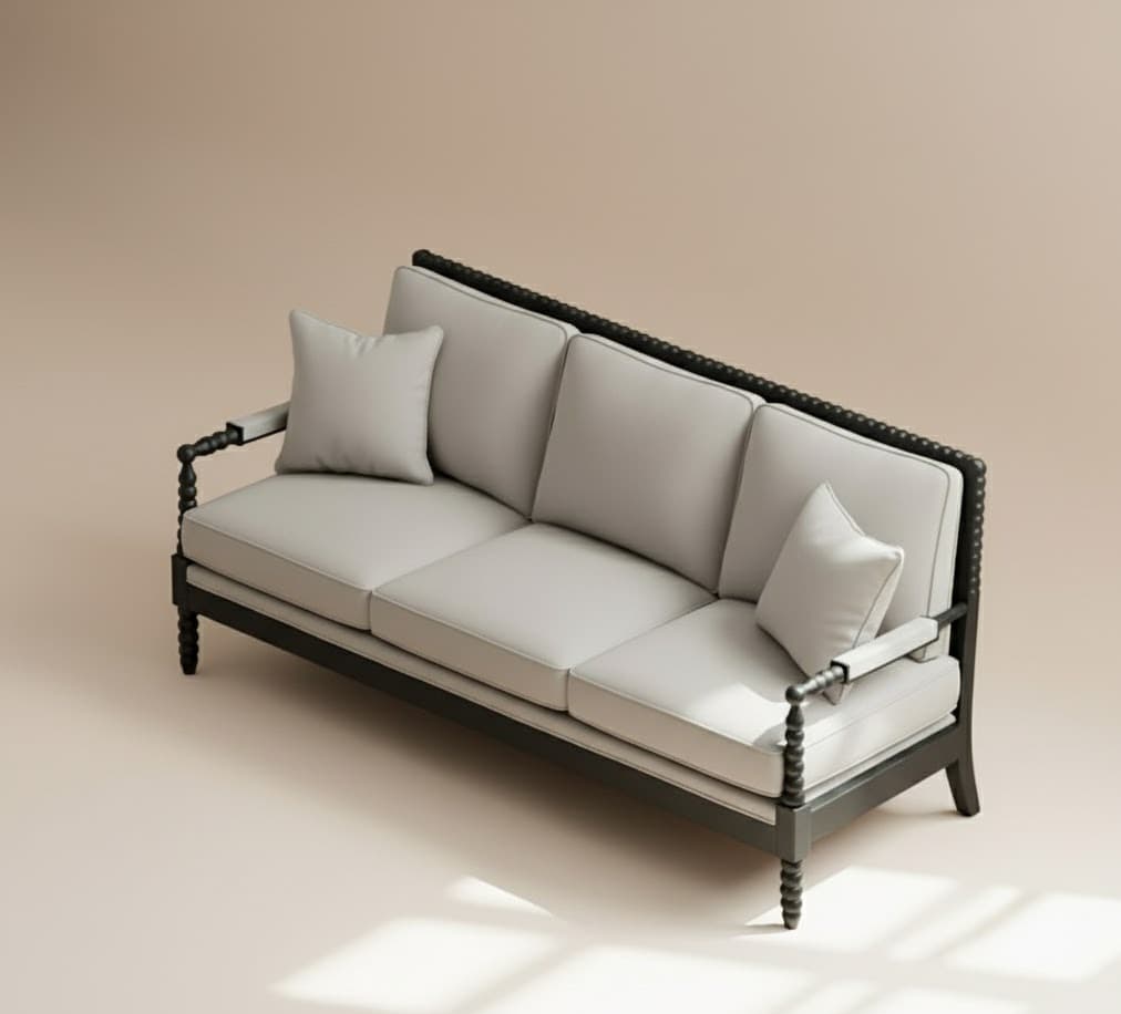 The Leoni Three Seater (Matte Black) by The Inside project