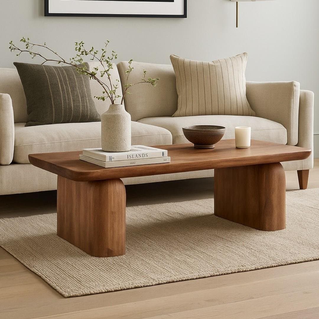 Decentra Coffee Table – Premium Sheesham Wood Sculptural Table by Wooden Slice