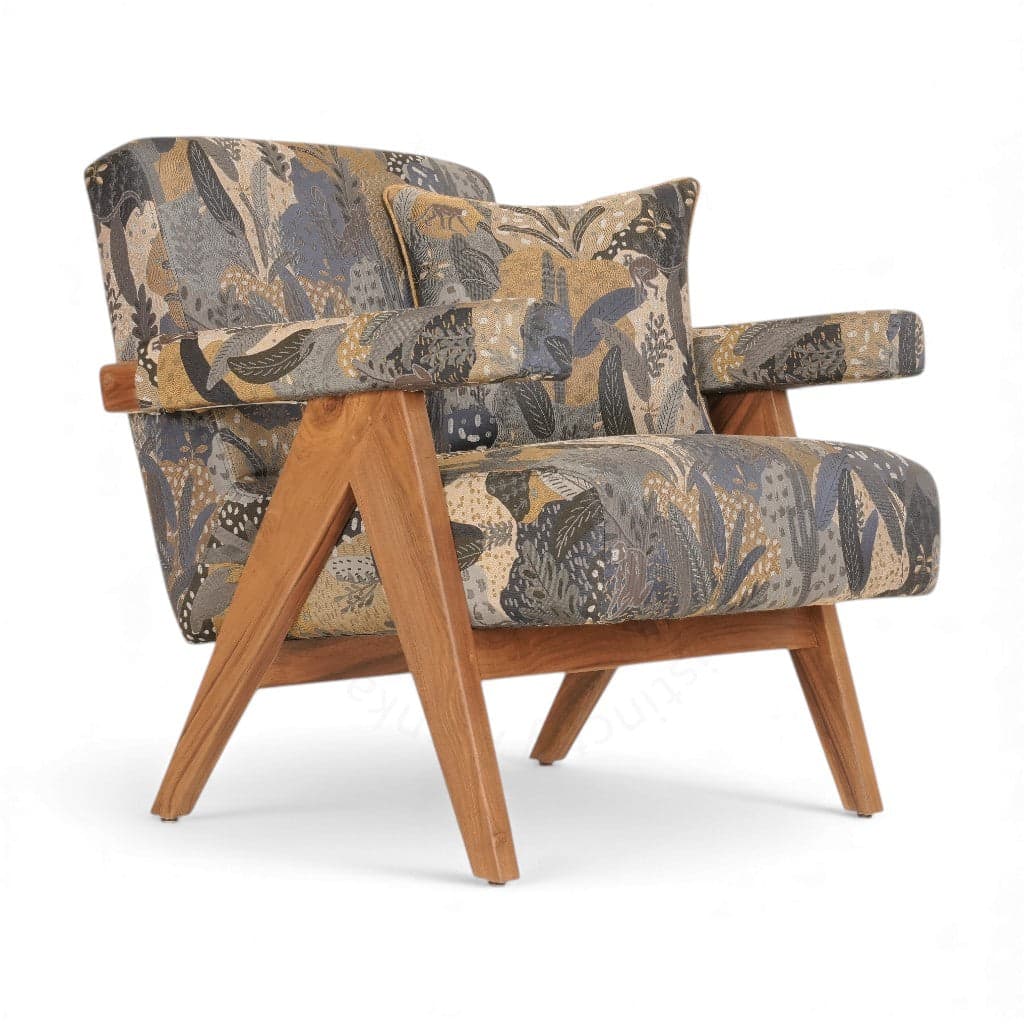 Jeanneret - Teak-Upholstered Lounge Chair 2 by Alankaram