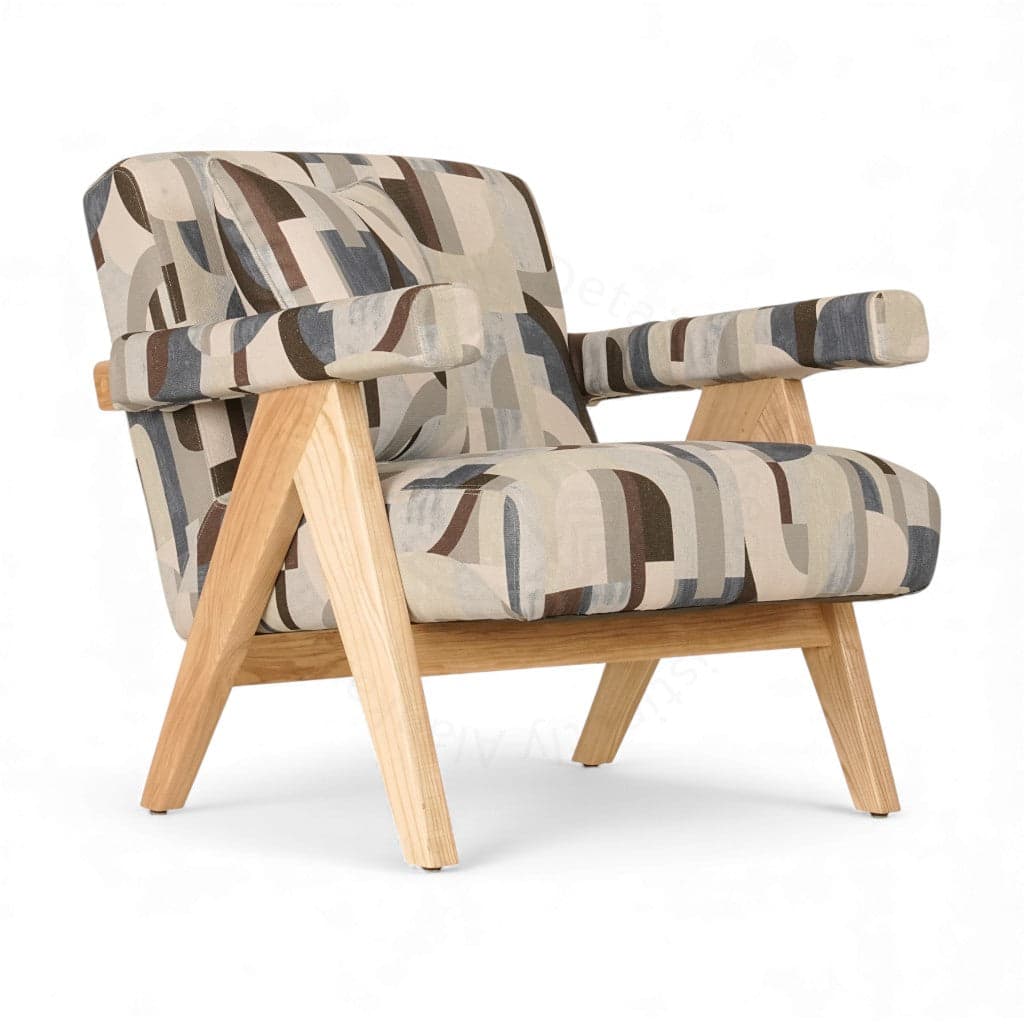 Jeanneret - Ash/Oak/Beech Lounge Chair, Upholstered 2 by Alankaram