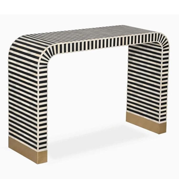 Rivana Striped Inlay Console Table by The Artisania