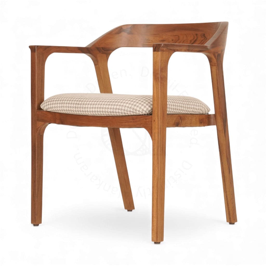 Koi - Teak Dining Chair, Wooden Back by Alankaram