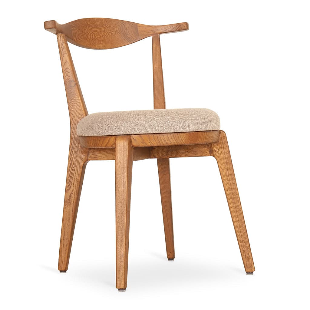 Dogo - Teak Dining Chair, Upholstered Seat 2 by Alankaram
