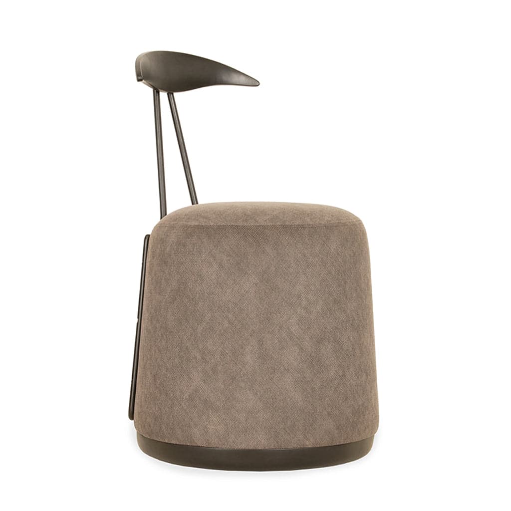 Credu - Solidwood Pouffe Cum Chair with Grey Fabric by Alankaram