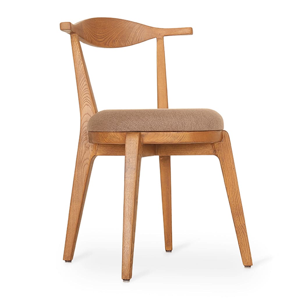 Dogo - Teak Dining Chair, Upholstered Seat 3 by Alankaram