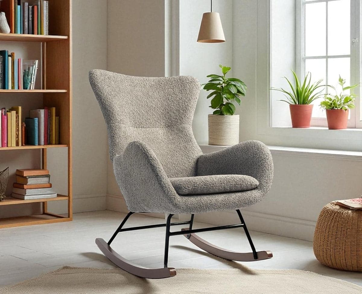 Munnar Rocking Chair - (Grey) by Furniselan