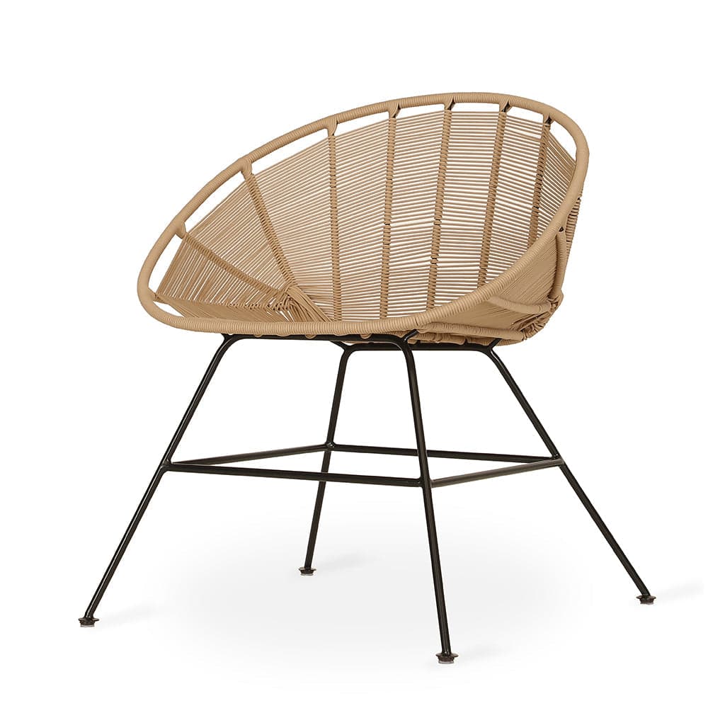 Orgu - Metal Dining Chair, Cream Color Threads by Alankaram