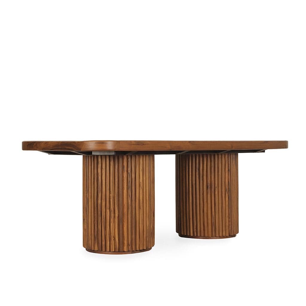 Otutu Teakwood Dining Table with Quartz Top by Alankaram