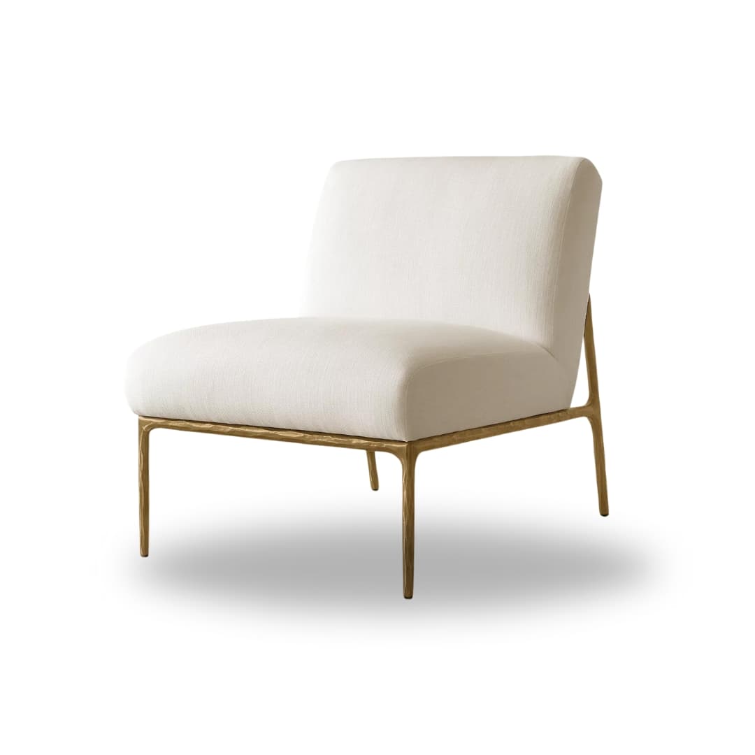 Antonius Upholstered Chair - Forged Brass by The Inside project