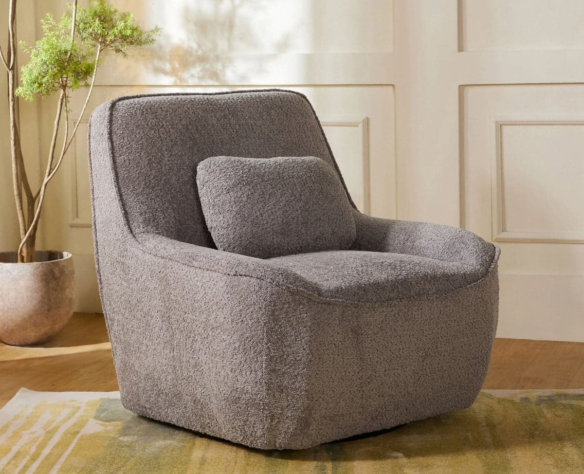 Anders Artisanal Chair – Modern Upholstered Dining Chair for Home & Café - (Grey) by Furniselan