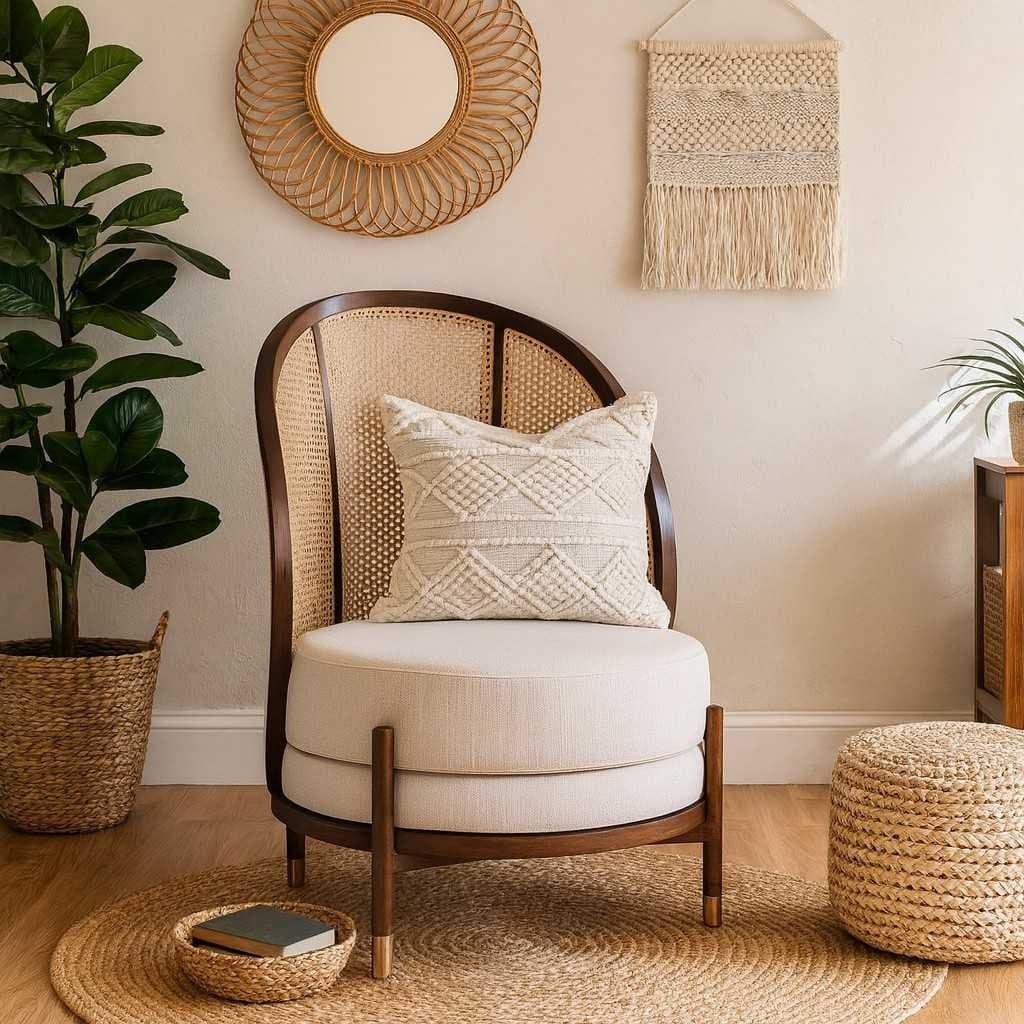 Kingston Royale Dome Cane Lounge Chair – Premium Curved Back Wooden & Cane Lounge Seating by Wooden Slice