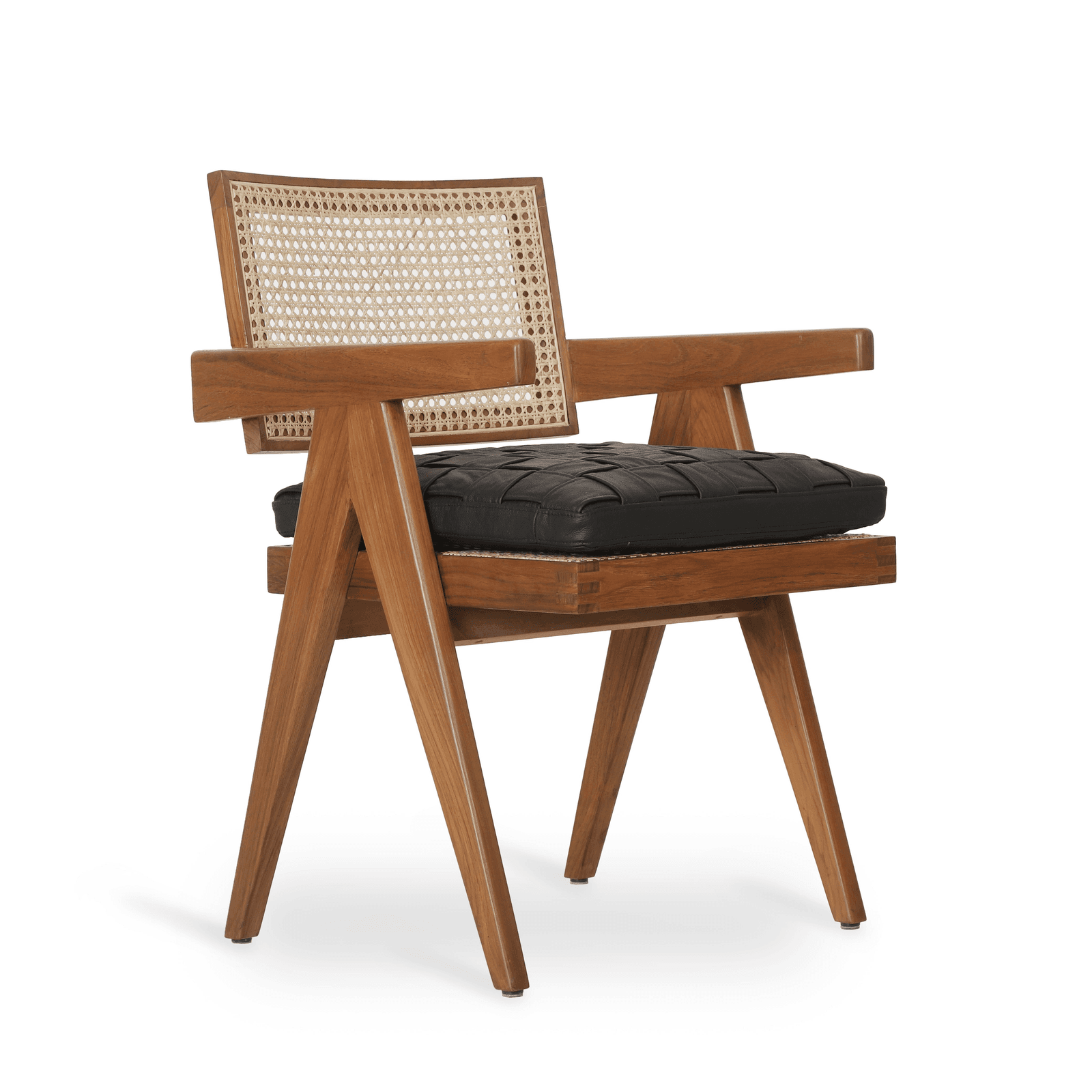 Jeanneret - Teak Dining Chair With Armrest 2 by Alankaram