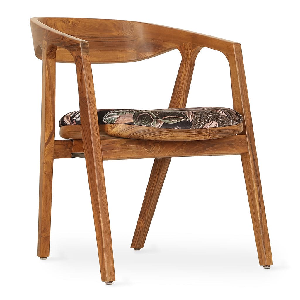 Ince - Teak Dining Chair, Wooden Back 4 by Alankaram